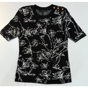 WHBM Black & White Sweater Top Size M White House Black Market (032)